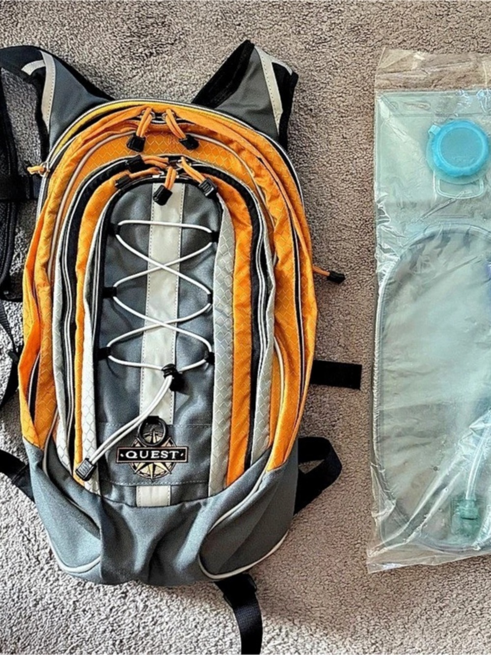 Quest Adrift 18L Hydration Pack Backpack Orange & Gray